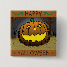 Halloween Pumpkin on Hay