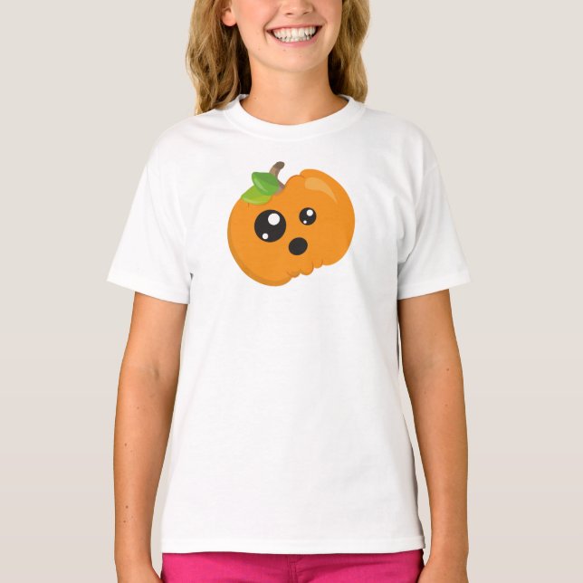 Halloween Pumpkin, Orange Pumpkin, Trick oder Tret T-Shirt (Vorderseite)