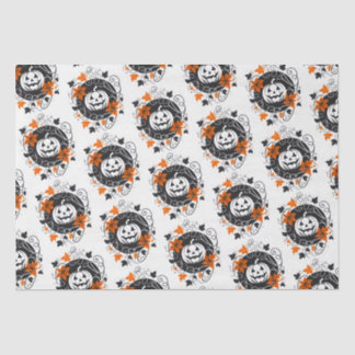 Halloween Pumpkin Orange Schwarz-weiß Seidenpapier