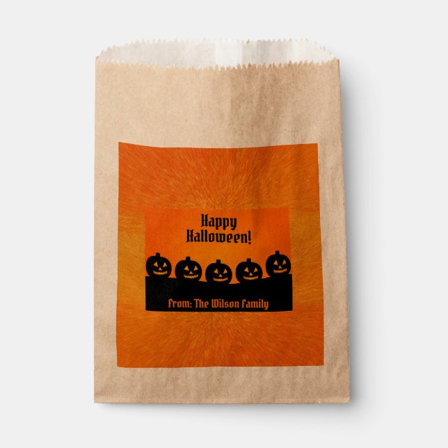 Halloween Pumpkin Orange Spooky Silhouette Custom Geschenktütchen (Vorderseite)