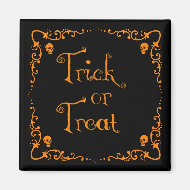 Halloween Pumpkin Orange Trick oder Treat Magnet (Vorne)