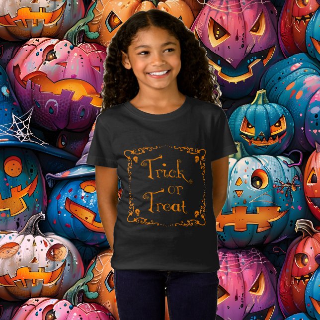 Halloween Pumpkin Orange Trick oder Treat T-Shirt (Von Creator hochgeladen)