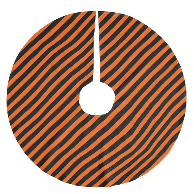 Halloween Pumpkin Orange und Black Polyester Weihnachtsbaumdecke (Vorderseite)