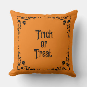 Halloween Pumpkin Orange und Black Trick oder Tref Kissen