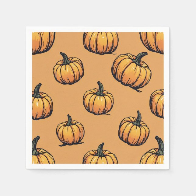 Halloween Pumpkin Paper Napkins Serviette (Vorderseite)