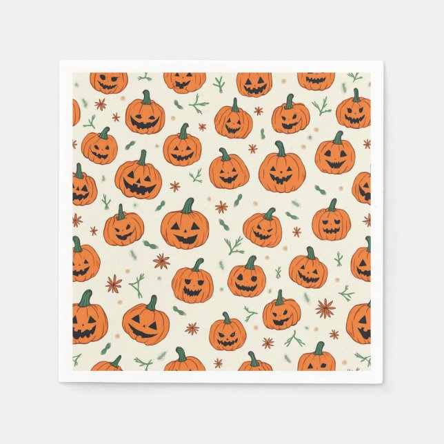 Halloween Pumpkin Paper Napkins Serviette (Vorderseite)