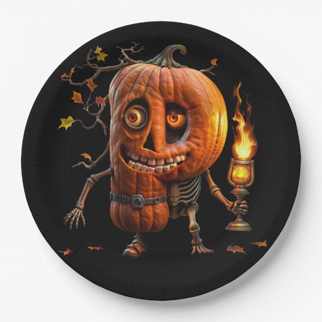 Halloween Pumpkin Pappteller (Vorderseite)