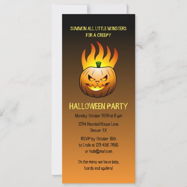 Halloween Pumpkin-Party Einladung (Vorderseite)