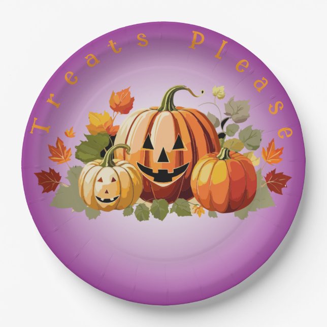 Halloween Pumpkin Patch anpassbar Pappteller (Vorderseite)