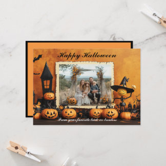 Halloween Pumpkin Patch Family Fun Karte