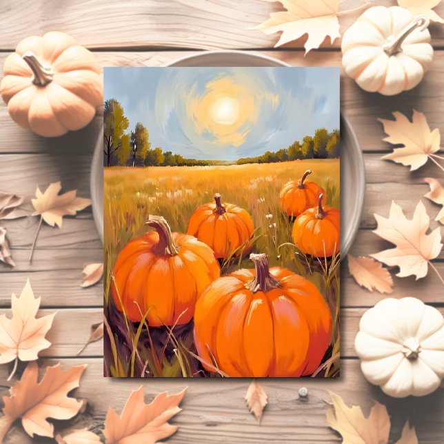 Halloween Pumpkin Patch Herbst Feiertagspostkarte (Von Creator hochgeladen)