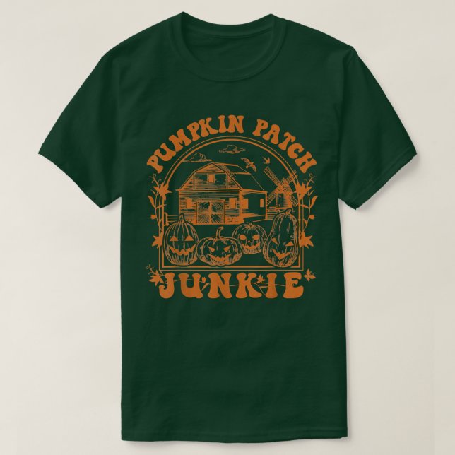 Halloween Pumpkin Patch Junkie Kürbislaterne Grap T-Shirt (Design vorne)
