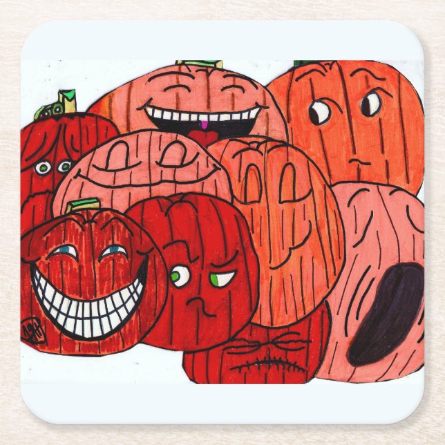 HALLOWEEN PUMPKIN PATCH RECHTECKIGER PAPPUNTERSETZER (Vorderseite)
