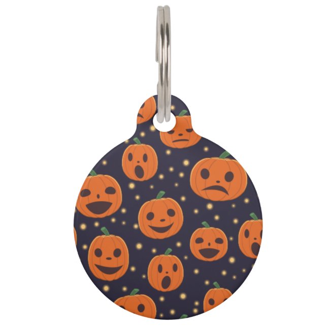 Halloween Pumpkin Pattern Jack-o-Lantern Festival Tiermarke (Vorderseite)