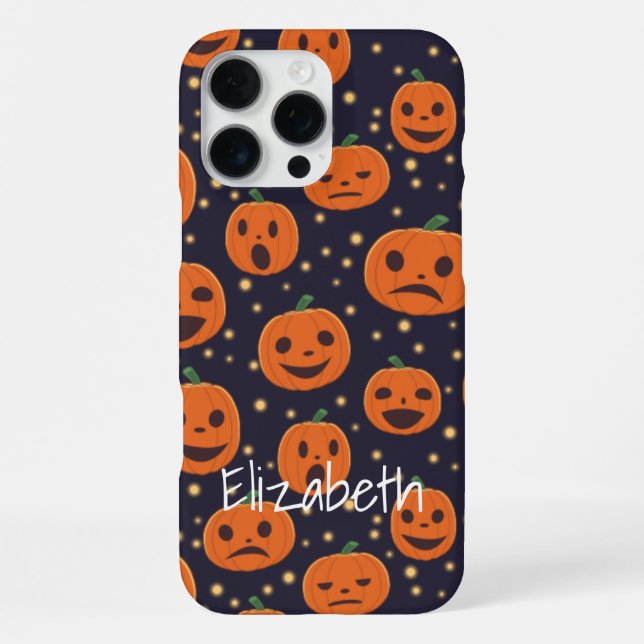 Halloween Pumpkin Pattern Kürbislaterne Custom iPhone Hülle (Rückseite)