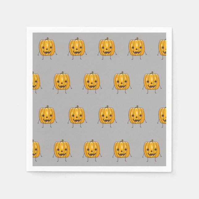 Halloween Pumpkin Pattern Paper Napkin Serviette (Vorderseite)