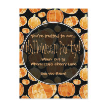 Halloween Pumpkin Pattern Party Einladung