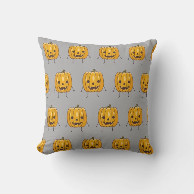Halloween Pumpkin Pattern Pillow Kissen (Vorderseite)