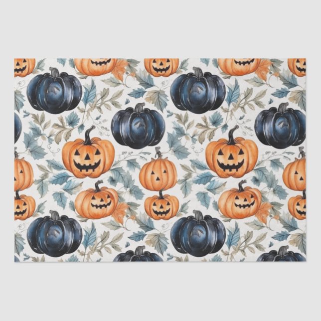 Halloween Pumpkin Pattern Seidenpapier (Vorderseite)
