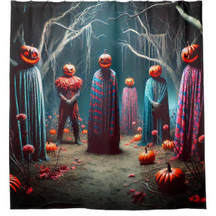 Halloween Pumpkin People Duschvorhang