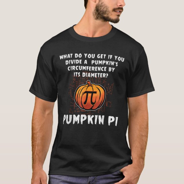 Halloween Pumpkin Pi Funny Math Geometry Lehrer T-Shirt (Vorderseite)