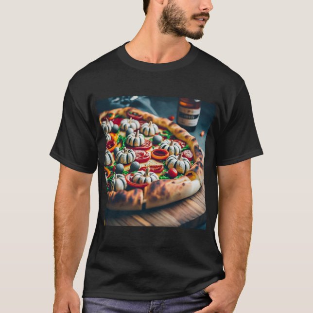 Halloween Pumpkin Pizza T-Shirt (Vorderseite)
