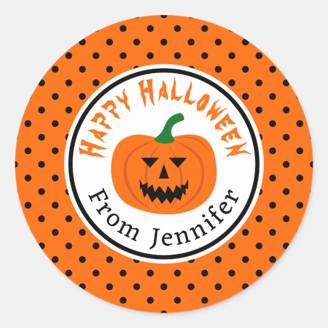 Halloween Pumpkin Polka Dots Stickers (Vorderseite)