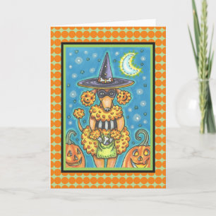 HALLOWEEN PUMPKIN POODLE GREETCARD Verse Karte