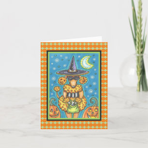 HALLOWEEN PUMPKIN POODLE NOTE CARD Verse Karte