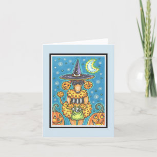 HALLOWEEN PUMPKIN POODLE NOTE GREETCARD Verse Karte