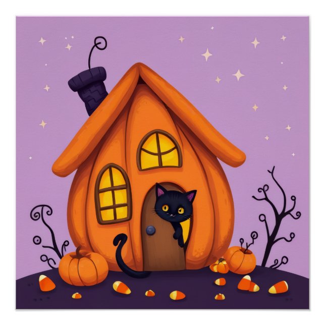 Halloween Pumpkin Poster - Niedlich & Spaß (Vorderseite)