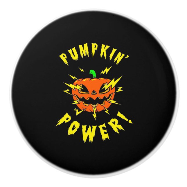 Halloween Pumpkin-Power Keramikknauf (Vorderseite)