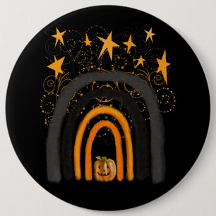 Halloween Pumpkin Rainbow Button