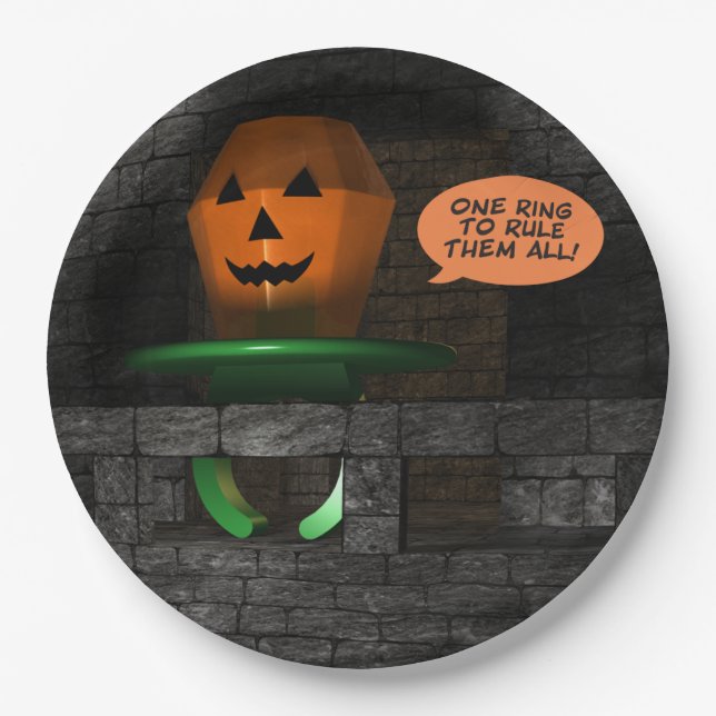 Halloween Pumpkin Ring Pop Pappteller (Vorderseite)
