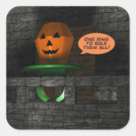 Halloween Pumpkin Ring Pop Quadratischer Aufkleber