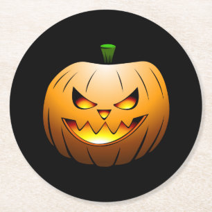 Halloween Pumpkin Runder Pappuntersetzer