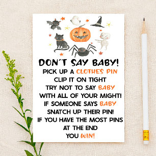 Halloween Pumpkin Sage kein Baby Shower Game Briefpapier