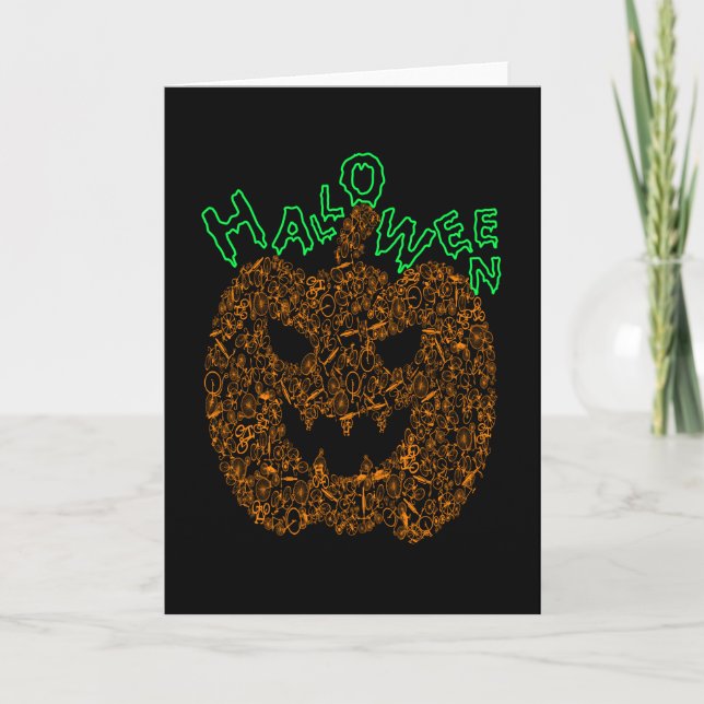 Halloween Pumpkin Scary Bike Karte (Vorderseite)