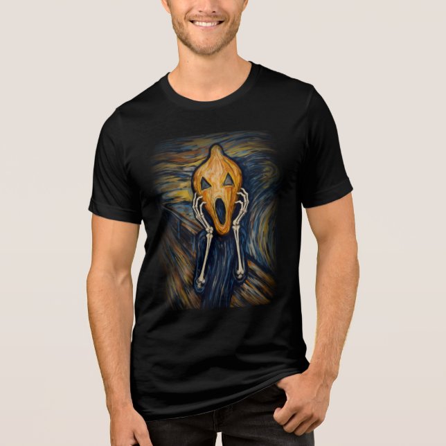 Halloween Pumpkin Scream Tri-Blend Shirt (Vorderseite)