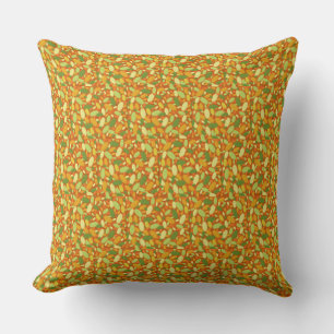 Halloween Pumpkin Seeds Orange Beige Green Kissen