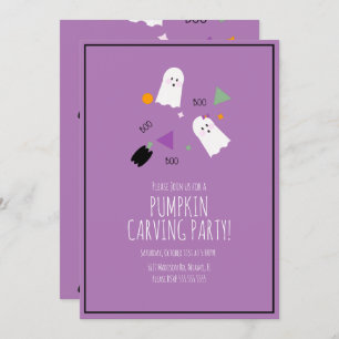 Halloween Pumpkin Sehr Niedlich Ghost Confetti Einladung