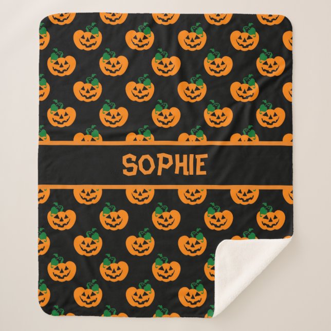 Halloween Pumpkin Sherpadecke (Vorderseite)