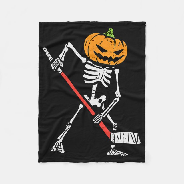 Halloween Pumpkin Skeleton Ice Hockey Costume Men  Fleecedecke (Vorderseite)