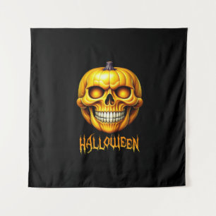 HALLOWEEN PUMPKIN SKULL WANDTEPPICH