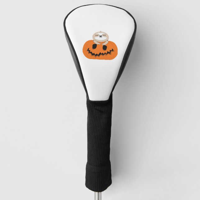 Halloween Pumpkin Sloth Classic T - Shirt Golf Headcover (Vorderseite)