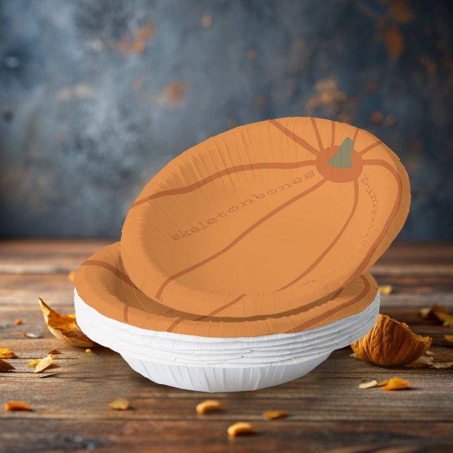 Halloween Pumpkin Smash Party Orange Paper Bowls Pappteller (Perfect paper bowl for you pumpkin smash party!)