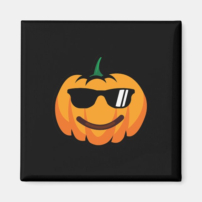 Halloween Pumpkin Smile Face Sungles Kostüm Funny Magnet (Vorne)