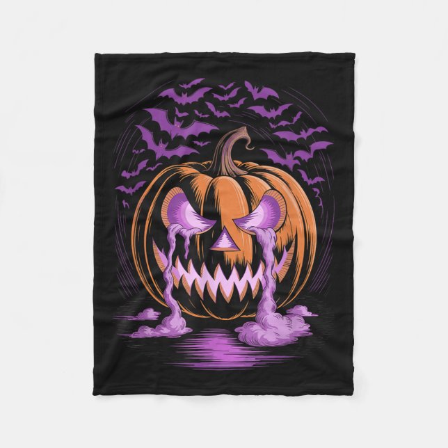 Halloween Pumpkin Soky Season Bats  Fleecedecke (Vorderseite)
