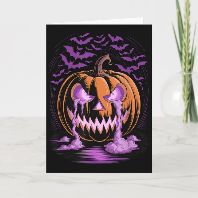 Halloween Pumpkin Soky Season Bats  Karte (Vorderseite)