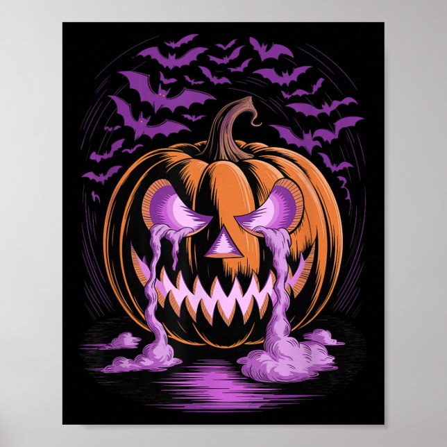 Halloween Pumpkin Soky Season Bats  Poster (Vorne)